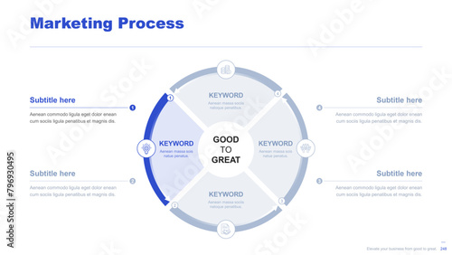 Flat business infographic diagram vector slide presentation template