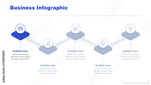 Flat business infographic diagram vector slide presentation template