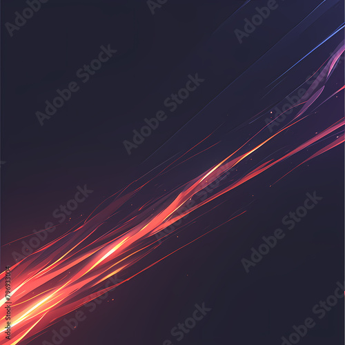 Stunning Abstract Deep Crimson Light Trail on Obsidian Background for Powerful Visual Impact
