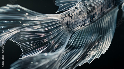 3D illustration of a beautiful fishtail with amazing details. photo