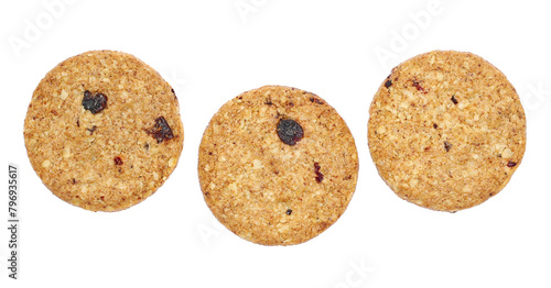 Wholegrain with rolled oats and fruit isolated on white