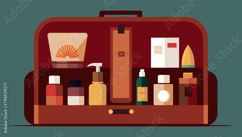 An elegant leather case carrying a curated collection of highend skincare products for the ultimate grooming experience..