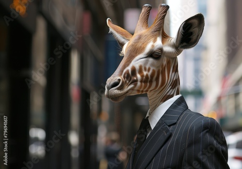 Giraffe in a business suit © Balaraw