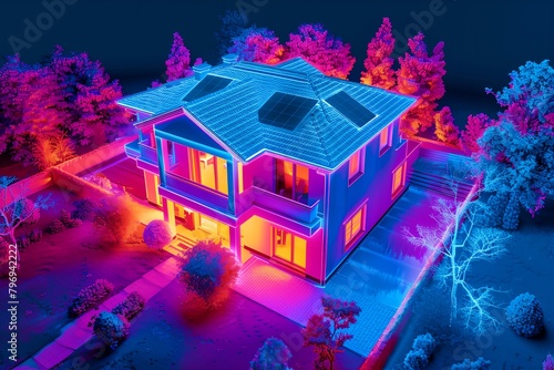 Thermography of a house, analysis of energy efficiency of a house