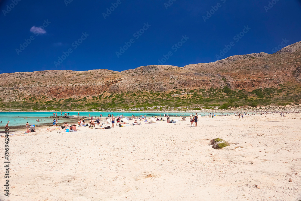 Fototapeta premium The island Gramvousa and the bay Balos