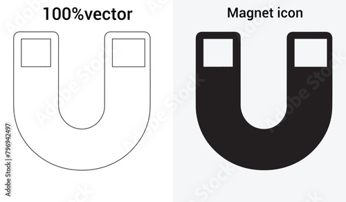 Vector magnet icon set photo