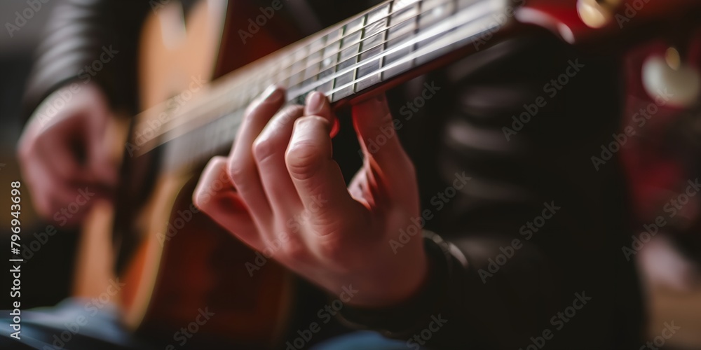 a person playing a guitar with their hands and fingers on it, with a blurry background of a person holding a guitar a person playing a guitar with their hands and fingers on it, with a blurry background of a person holding a guitar