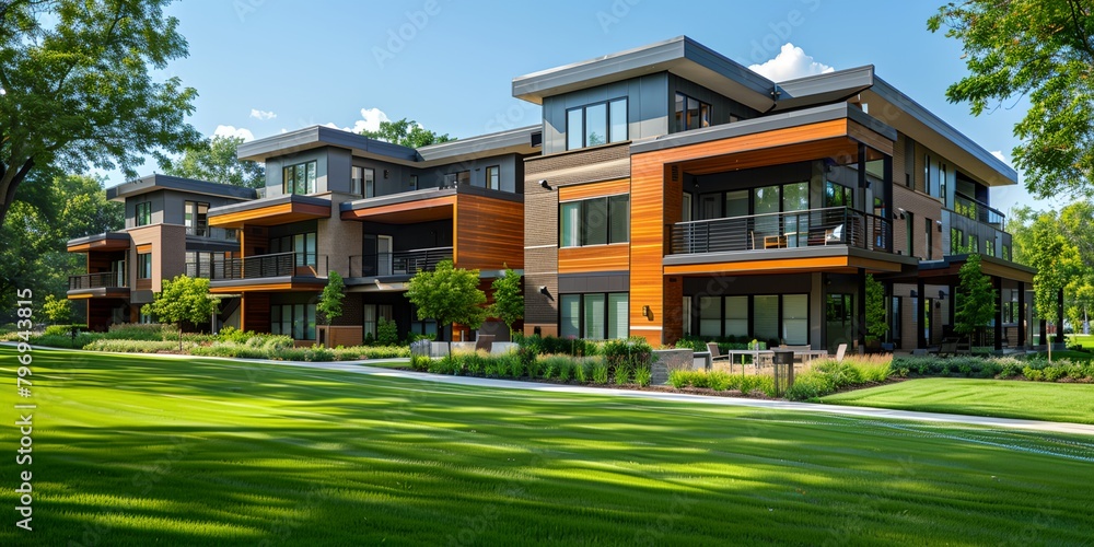 a row of multi - story houses with balconies and balconies on each floor and balconies on the second floor a row of multi - story houses with balconies and balconies on each floor and balconies on the second floor