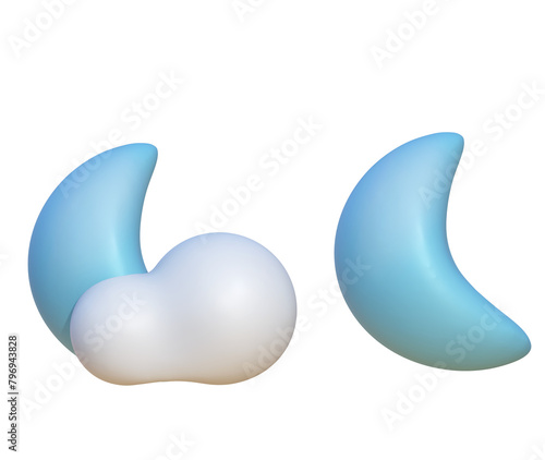 Plasticine 3d weather icons, render style sun, cumulus and snowflakes. Trendy fluffy bubbles clouds, wind symbol, raindrops.