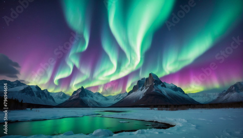Aurora Borealis, Witness the Spectacle of the Northern Lights, as Colors Dance from Aurora Green to Polar Blue to Lavender Violet.