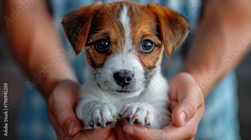 Person Holding Puppy in Hands