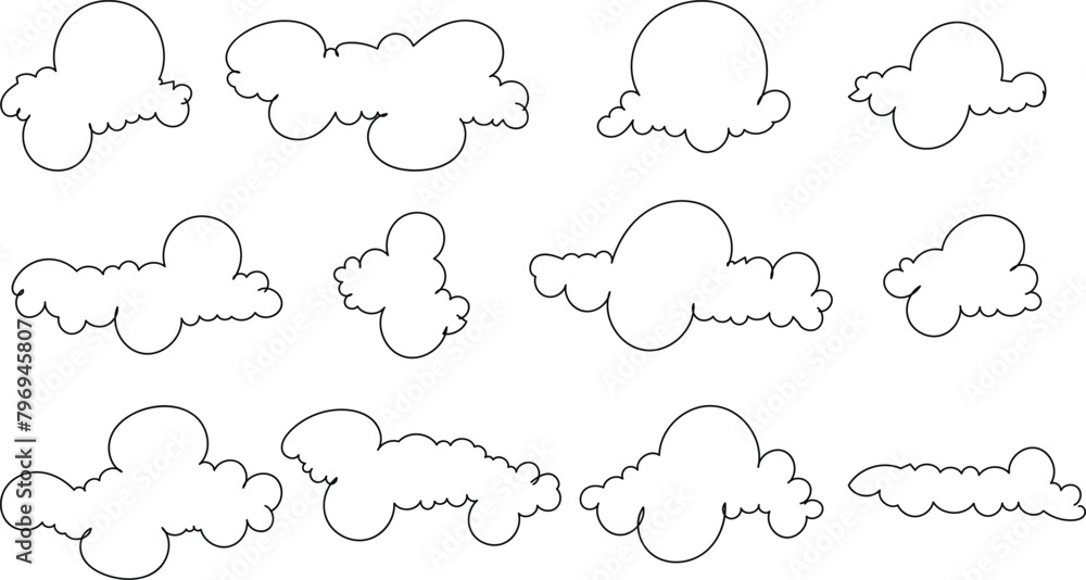 Clouds arts hand drawn vector illustrations pack Clouds arts hand drawn vector illustrations pack