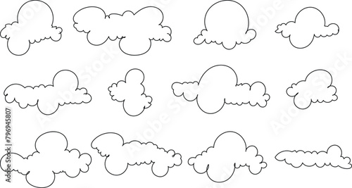 Clouds arts hand drawn vector illustrations pack