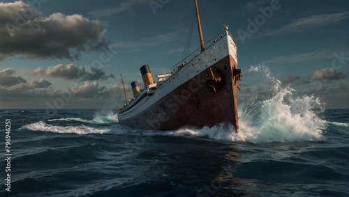 Titanic in a new style sea photo