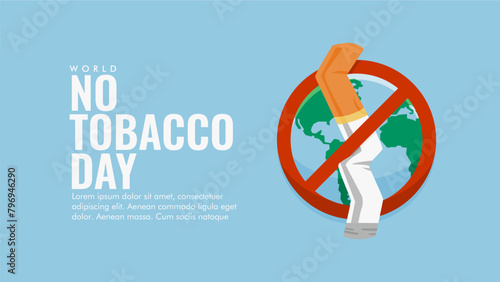 world no tobacco day background template vector