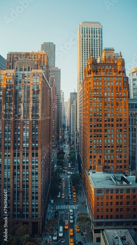 Panoramic View of a City With Tall Buildings