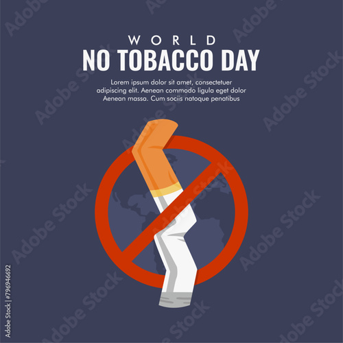 vector world no tobacco day poster template