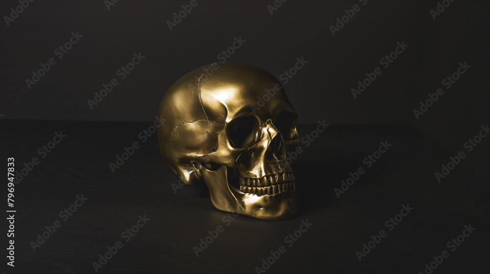 Golden skull isolated on black background Golden skull isolated on black background