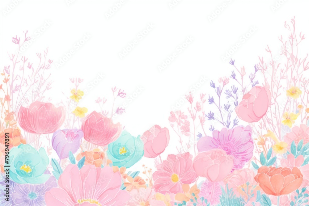 Spring flowers backgrounds outdoors pattern.