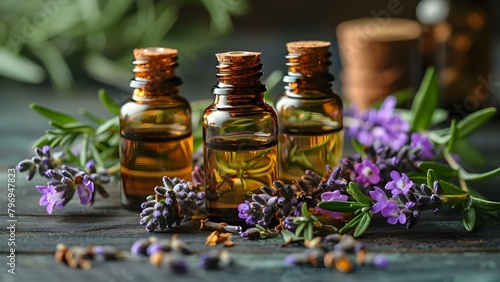 Fresh Essential Oils: An Alternative Herbal Skincare for a Natural and Healthy Approach. Concept Essential Oils, Herbal Skincare, Natural Approach, Healthy Skin, Alternative Remedies