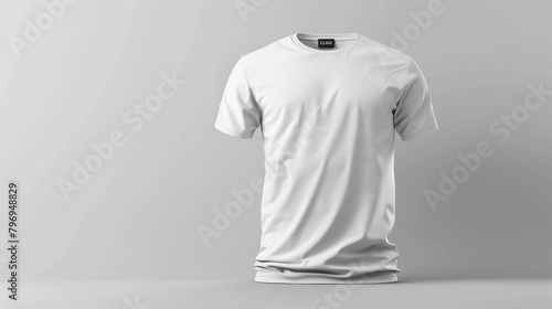White T-shirt on a white background. Simple and clean product photography. Perfect for showcasing your designs.