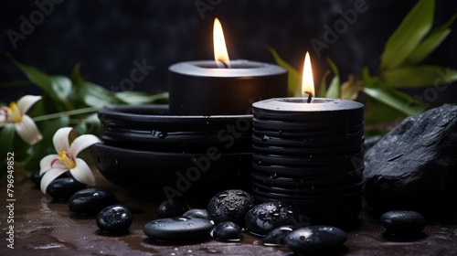 spa and wellness design with stones and candles