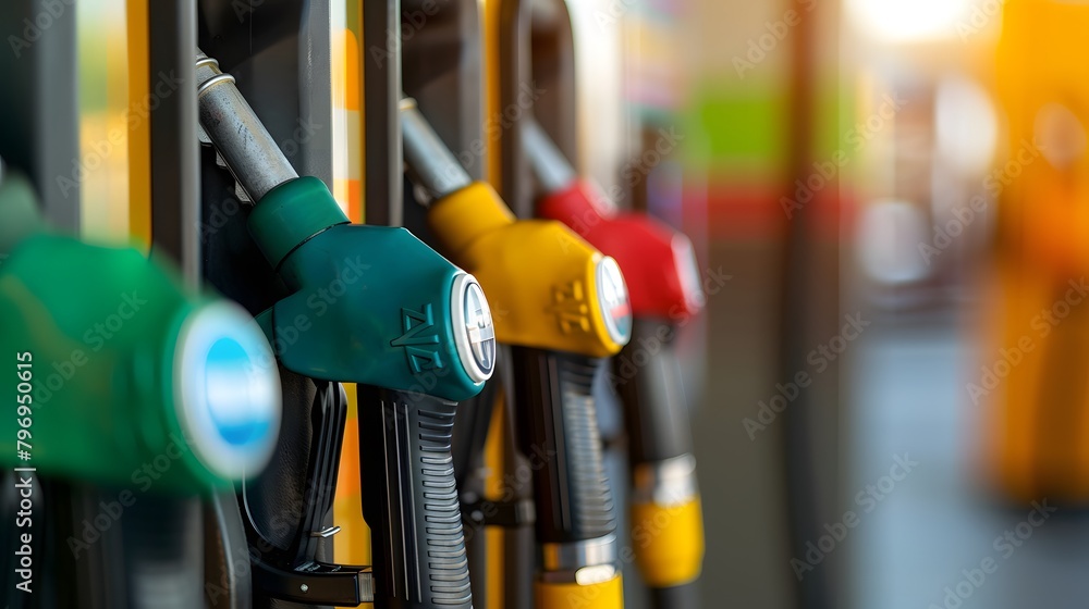 Close up pump nozzle at gas station, Generative Ai Close up pump nozzle at gas station, Generative Ai