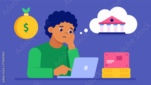 A person staring at their empty savings account as they contemplate how to handle an unexpected emergency expense.