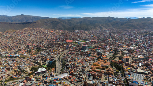 Potosi Bolivia South American city Drone aerial view photo