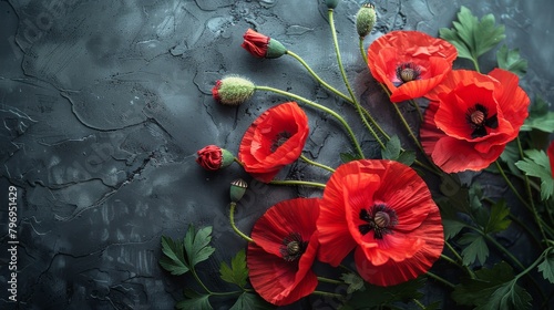 Bunch of Red Flowers on Table