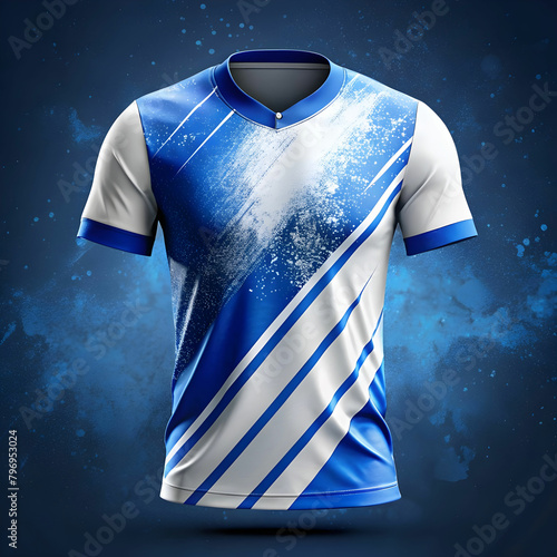 sublimation jersey design blue white brush stripe
