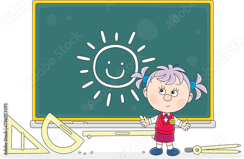 Funny little schoolgirl dra...
