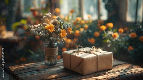 Mother's Day,Happy mother’s day,Mom day,gift,Elegant Gift Box Masterfully Photographed 
on Rustic Wooden Tabletop, High-Definition Minimalist Background, Warm Ambiance