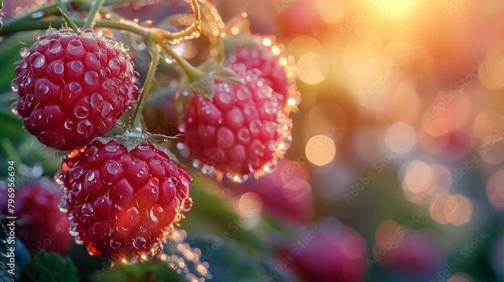 Morning Dew on Berries, generative ai Morning Dew on Berries, generative ai