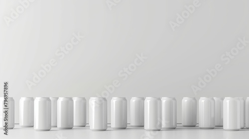 Blank aluminum cans on white background