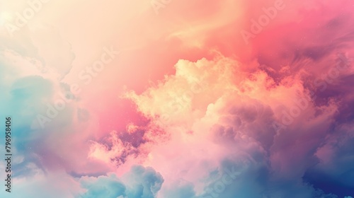 Abstract picture cloud texture was painted with vibrant watercolor paint brush. Abstract artwork background with colorful splatter pastel color painted in paper with watercolor. Canvas concept. AIG42.