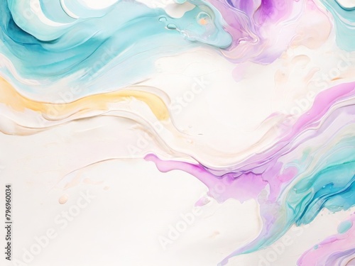 Obraz na płótnie Multi-colored abstract liquid background in soft pastel colors. Watercolor paints w salonie