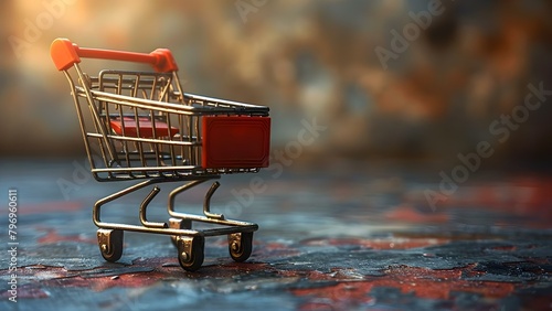 Ideal for retail concepts  Red shopping cart handle against dark background. Concept Retail Merchandising  Shopping Carts  Red Color Palette  Retail Experience  Consumer Behavior