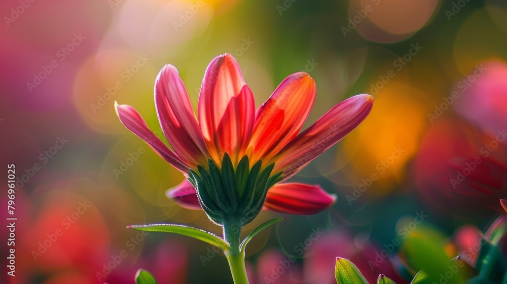 Fototapeta premium An abstract macro photograph of a flower captured with a shallow depth of field, focusing on the delicate details.