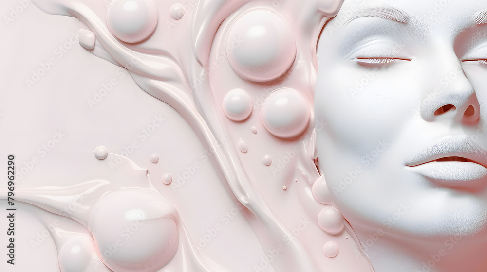 3D skin with dermatological responsibility. Operating in a dermatology clinic and emblem of skincare ad. banner for website 3D skin with dermatological responsibility. Operating in a dermatology clinic and emblem of skincare ad. banner for website