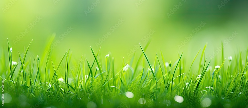 Morning dew on lush green grass Morning dew on lush green grass