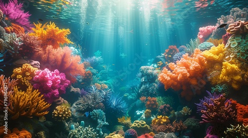 Vibrant Underwater Ecosystem, generative ai © Matus