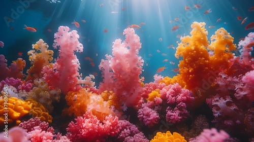 Underwater Wonderland: Exploring the Beauty of Coral, generative ai © Matus