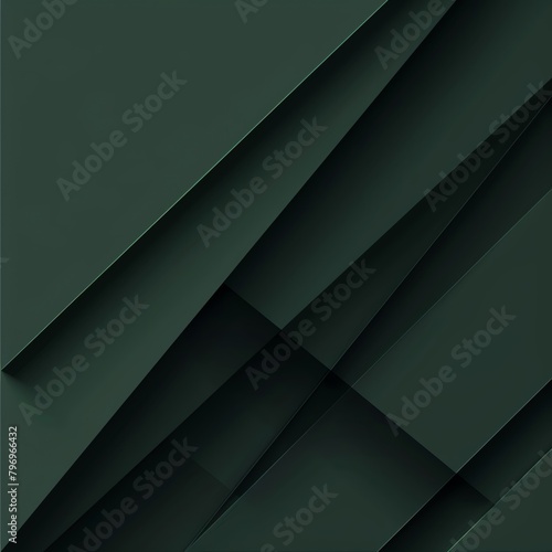 Dark green background with layered shadows, minimalist style, flat design, vector illustration in the style of clean lines, high resolution, no text or letters in the picture, high contrast double exp