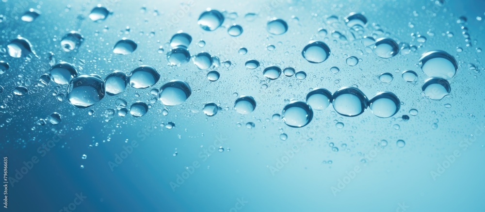 Water bubbles background blue
