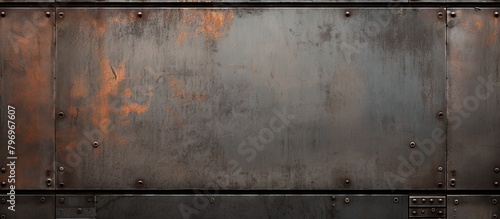 Metal surface adorned with rivets and studs