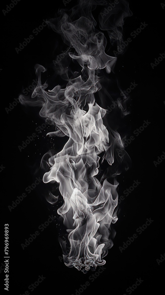 A white fire motion black smoke. A white fire motion black smoke.
