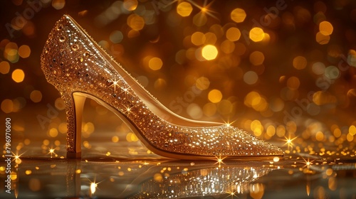 Opulent Designer Heels with Sparkling Jewels, generative ai photo