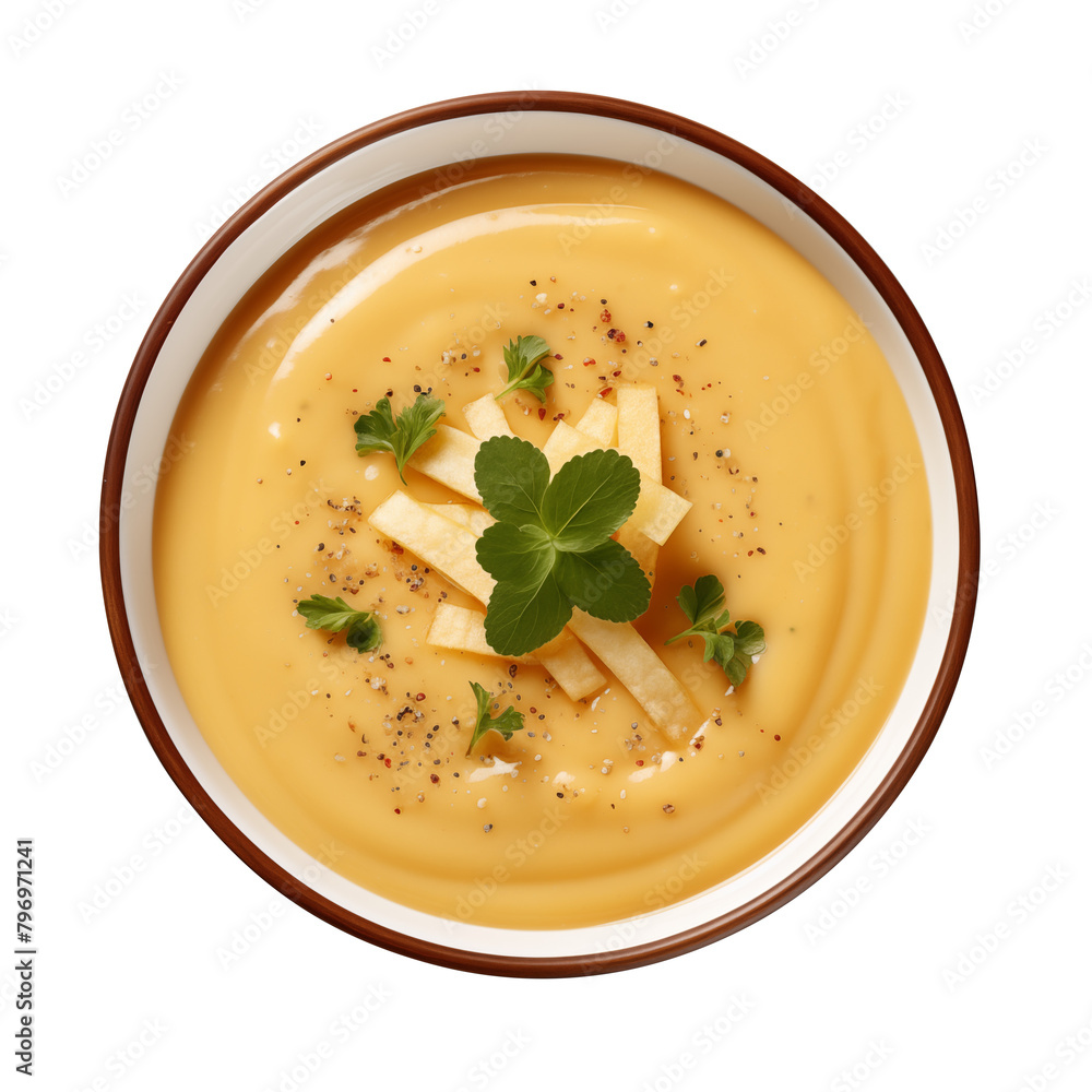 American Soup on top view isolated on transparent background Remove png, Clipping Path, pen tool American Soup on top view isolated on transparent background Remove png, Clipping Path, pen tool
