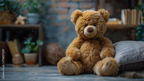 Embracing Inclusivity and Support: Teddy Bear's Significance on World Autism Awareness Day. Concept World Autism Awareness Day, Teddy Bear symbolism, Inclusive communities